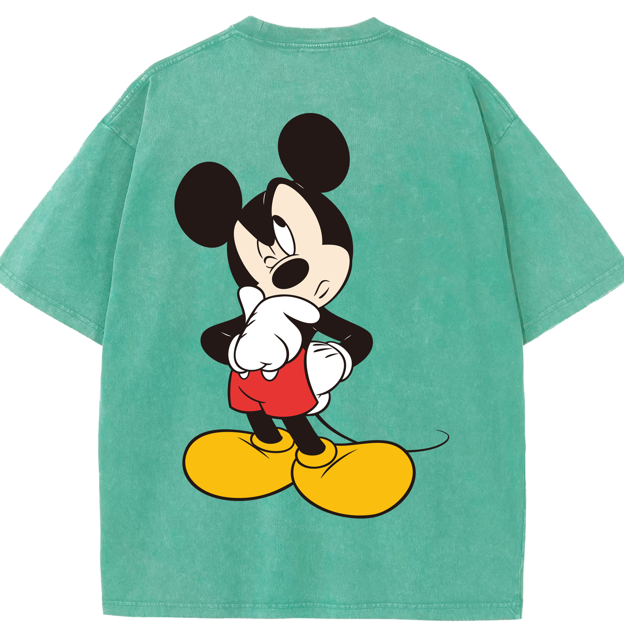 （画像用） ミッキーマウス Mickey Mouse 綿100% ヴィンテージ風 半袖Tシャツ（背面プリント）